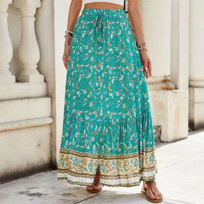 Flowy Long Floral Skirt for Women