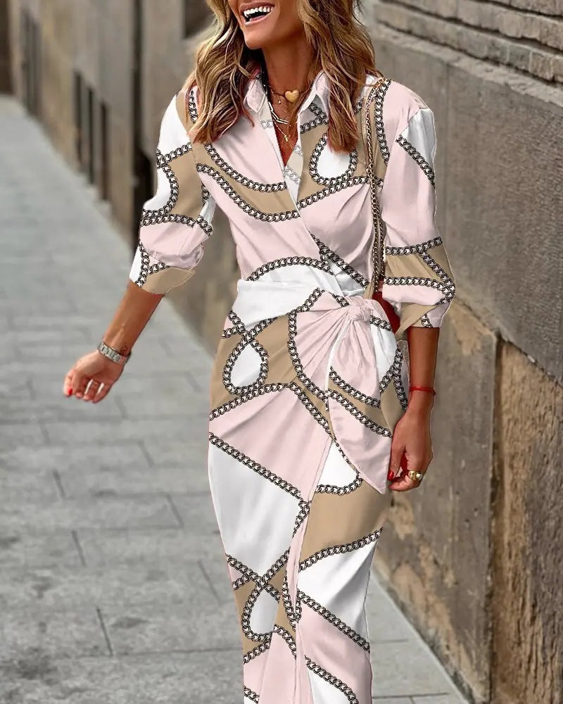 Sunny V Neck Sundress with Collar