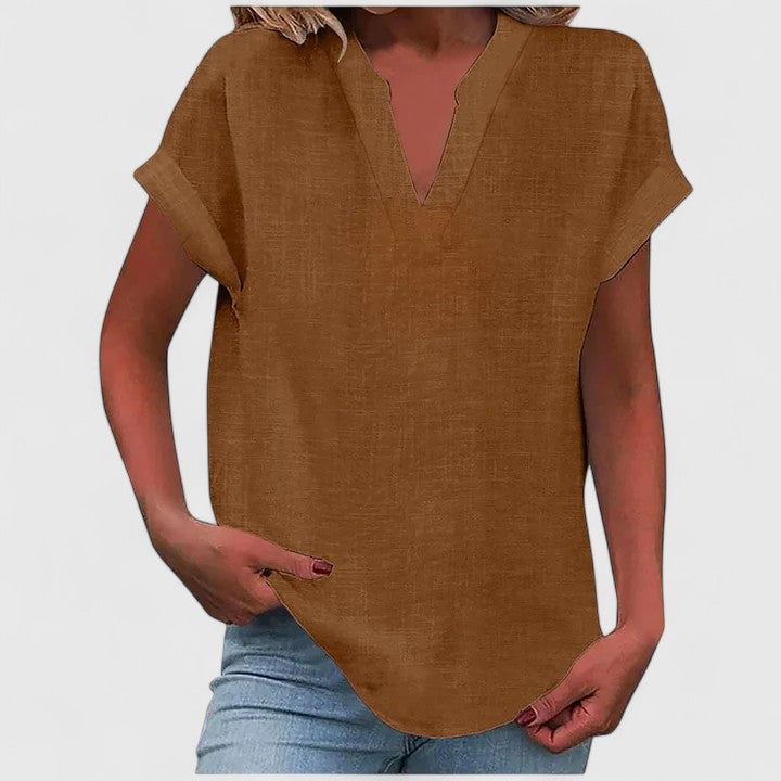 Elegant V-Neck Top for Women's Daily Wear - Nocini
