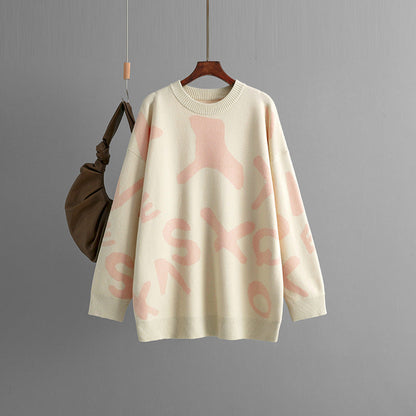 Trendy Graphic Knit Sweater