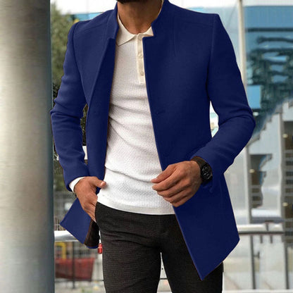 Slim Fit Men's Coat with Hidden Buttons