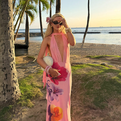 Women's Long Sleeve Floral Maxi Dress - Nocini
