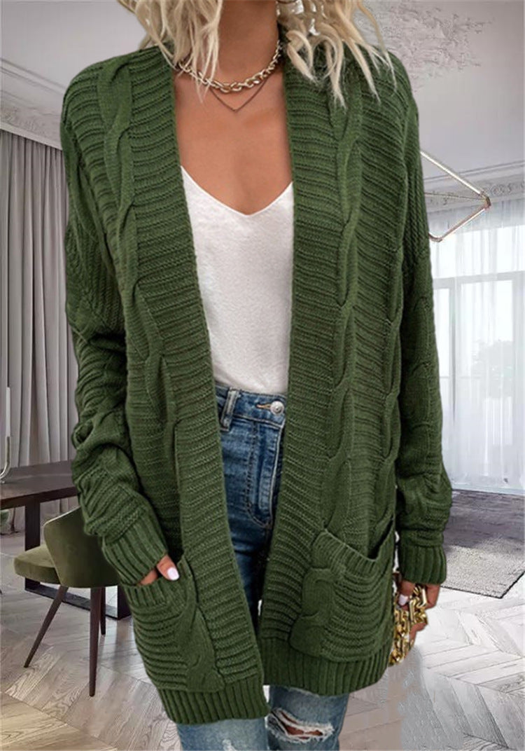 Cozy Oversized Wool Cardigan with Pockets