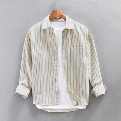 Casual Striped Cotton Shirt for Men