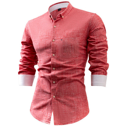 Slim Fit Mens Cotton Shirt with Contrast Cuffs - Nocini