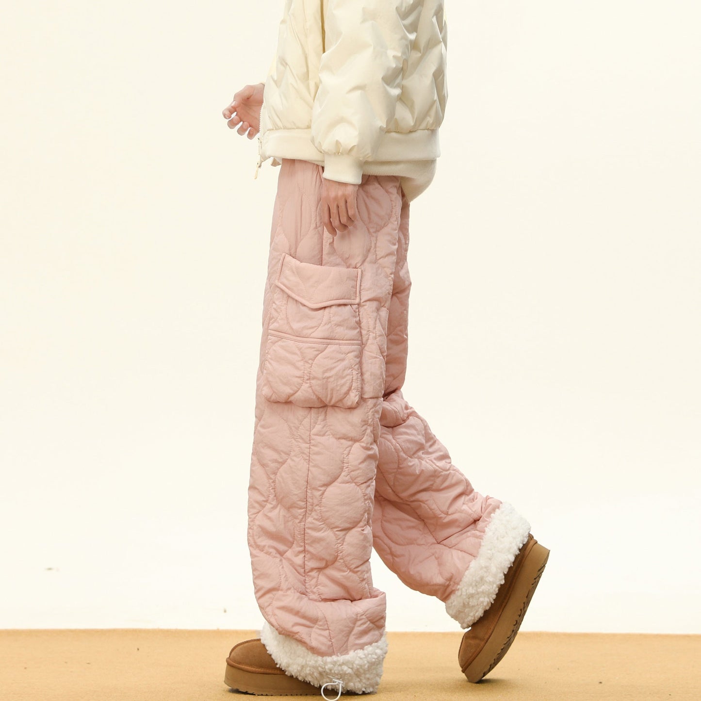 Comfortable Quilted Wide Leg Pants