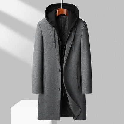 Warm Hooded Wool Winter Coat