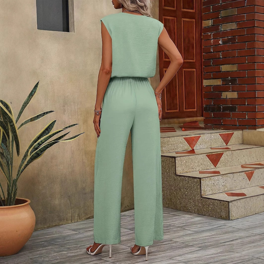 Ladies' 2-Piece Outfit - Tank Top - Elastic Waist Pants