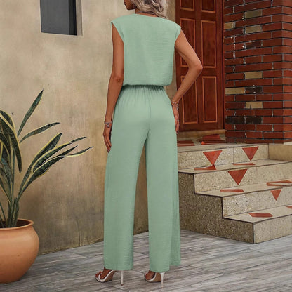 Ladies' 2-Piece Outfit - Tank Top - Elastic Waist Pants