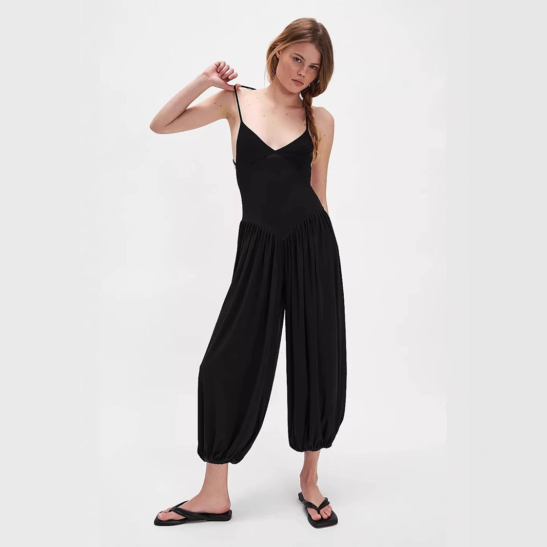 Women's Wide Leg Jumpsuit - Strapless Summer Romper - Nocini