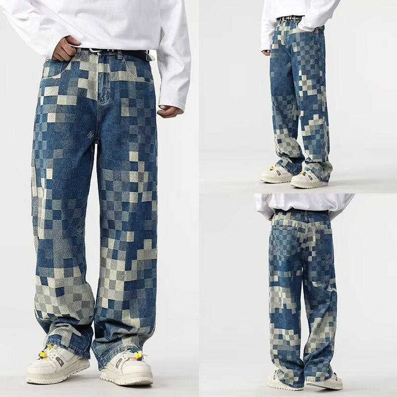Distressed Patchwork Slim Fit Jeans