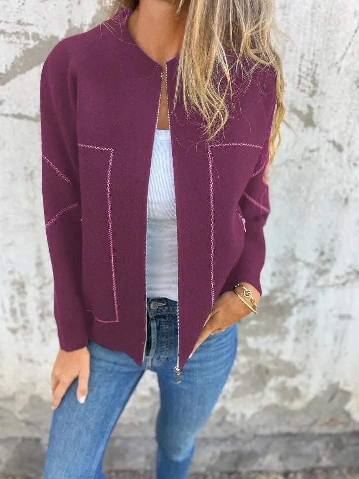 Casual Women's Zip Jacket with Side Pockets