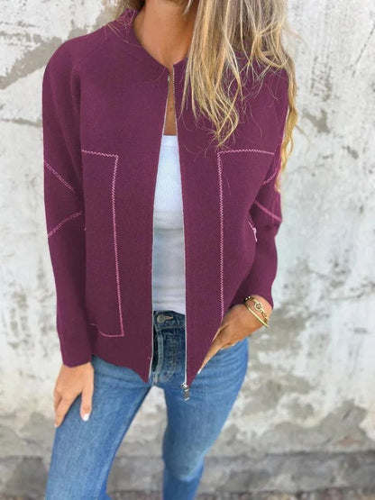 Casual Women's Zip Jacket with Side Pockets