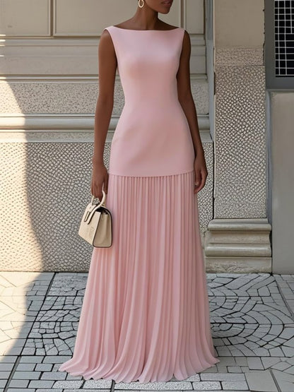 Elegant Strapless Flowy Maxi Dress