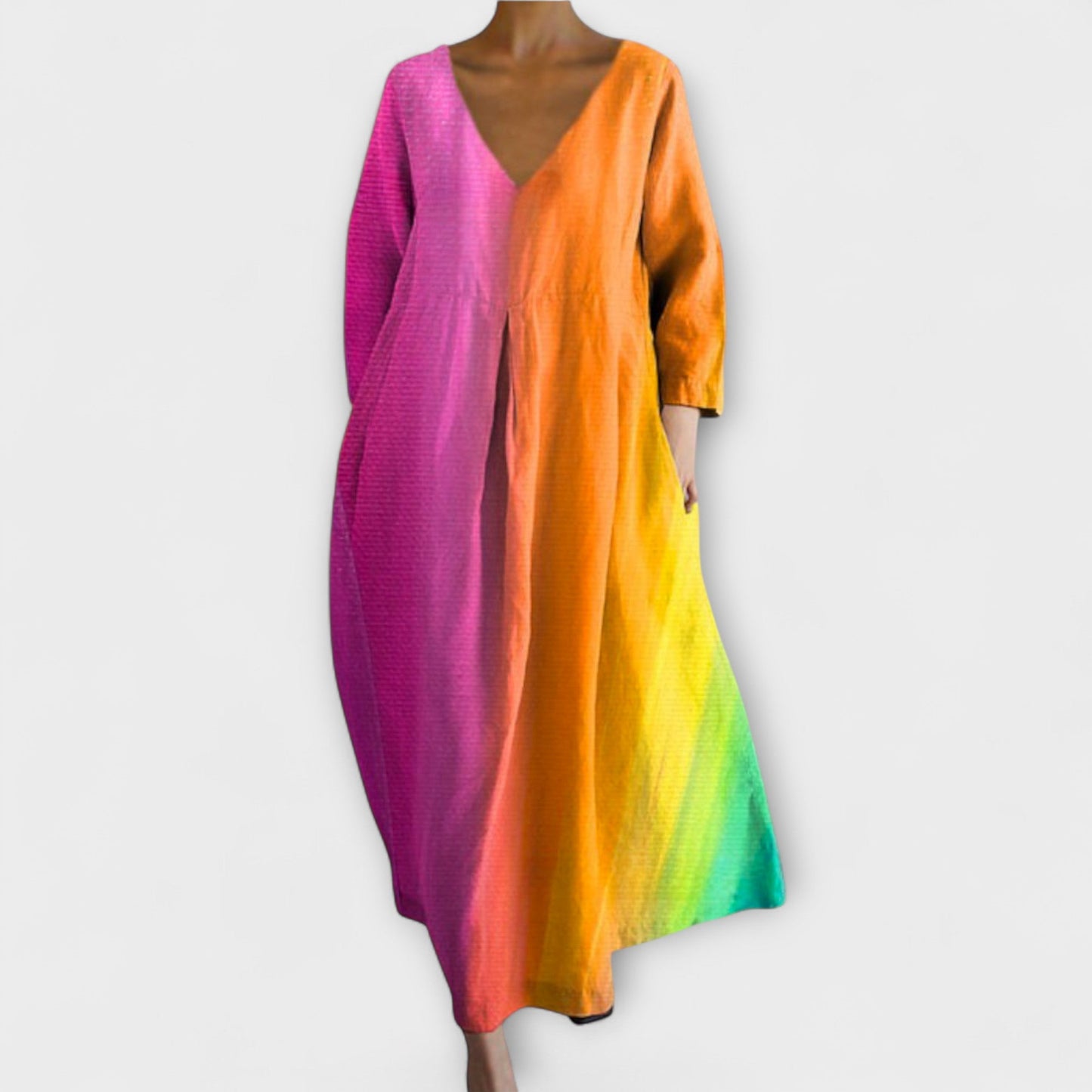 Stylish V Neck Long Evening Dress