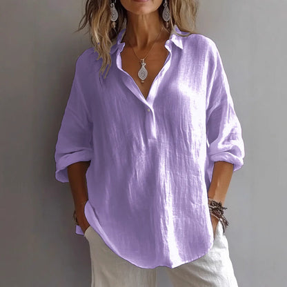 Relaxed Fit Women's Long Sleeve Casual Top