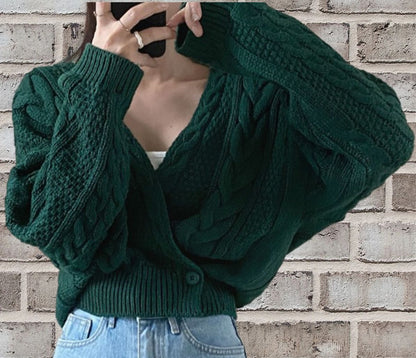 Cozy Wool Blend Open Front Cardigan Sweater - Nocini