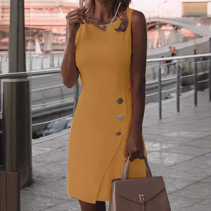 Chic Womens Mini Dress Slim Fit High Neck Style