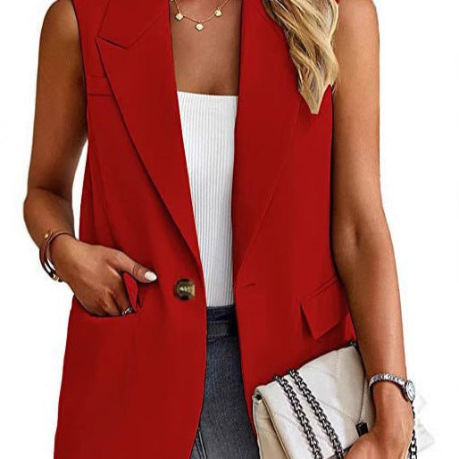 Fitted Women's Sleeveless Blazer Vest - Nocini