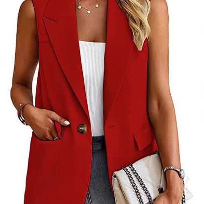 Women's Fitted Sleeveless Blazer Jacket - Nocini