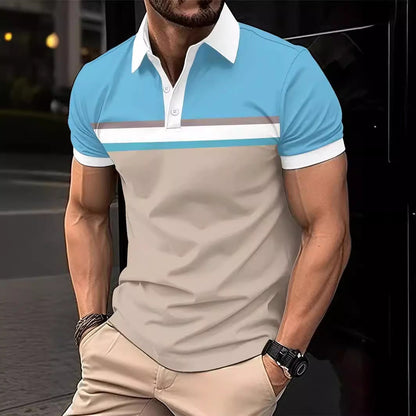 Slim Fit Striped Polo Shirt for Men