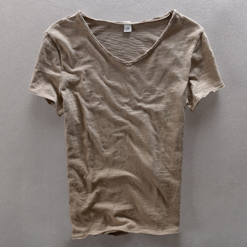 Relaxed Fit Men's Short Sleeve V Neck Tee