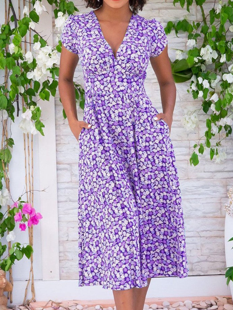 Classic Front Button Midi Dress
