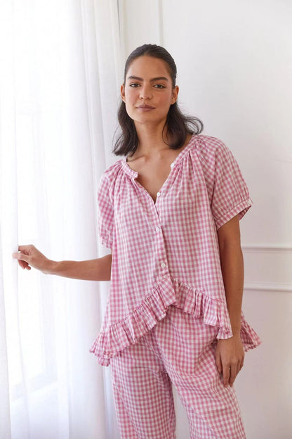 Women's Casual Cotton Pants Set with Loose Fit Top
