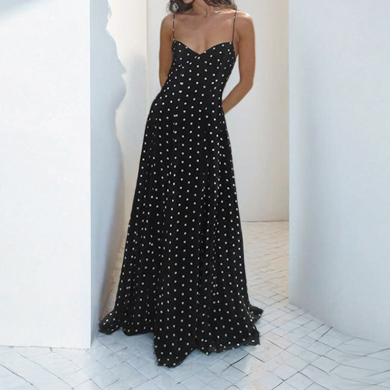 Elegant Women's Maxi Dress with Spaghetti Straps - Nocini