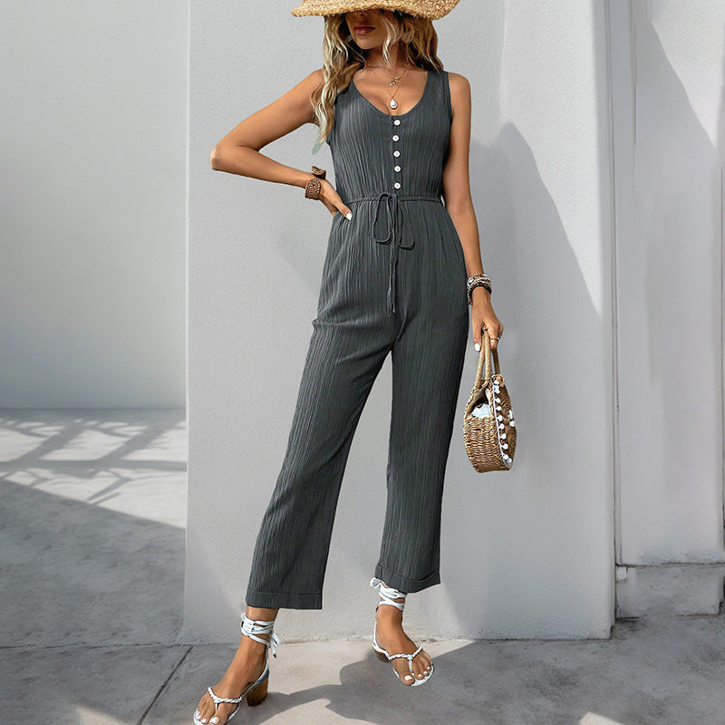 Chic Sleeveless V-Neck Jumpsuit for Women - Nocini