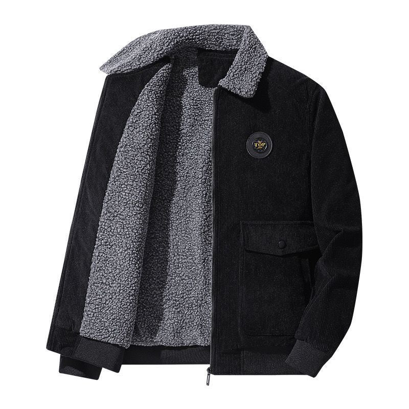 Relaxed Fit Corduroy Mens Jacket with Button Front