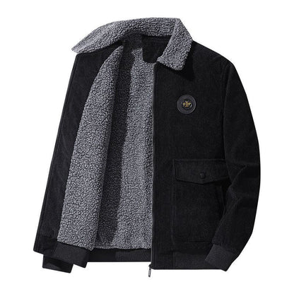 Relaxed Fit Corduroy Mens Jacket with Button Front