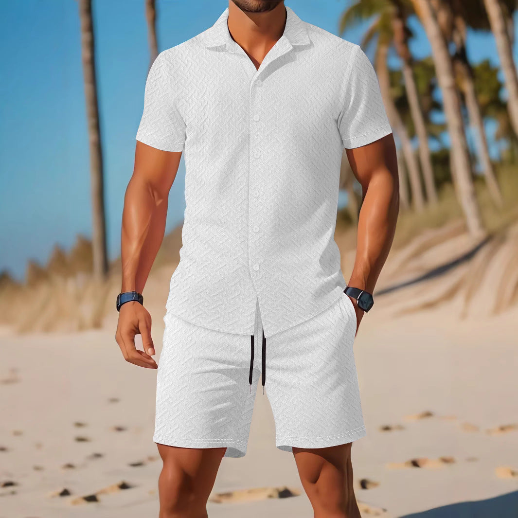 Men's Slim Fit Shirt and Shorts Set - Nocini