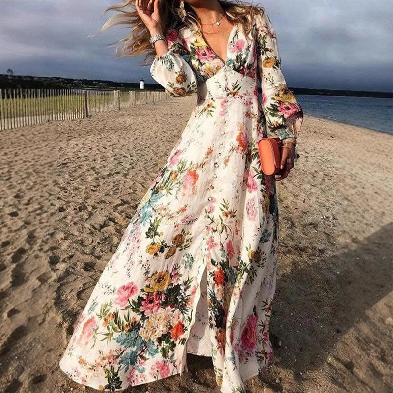 Comfortable Women's Long Sleeve Maxi Dress