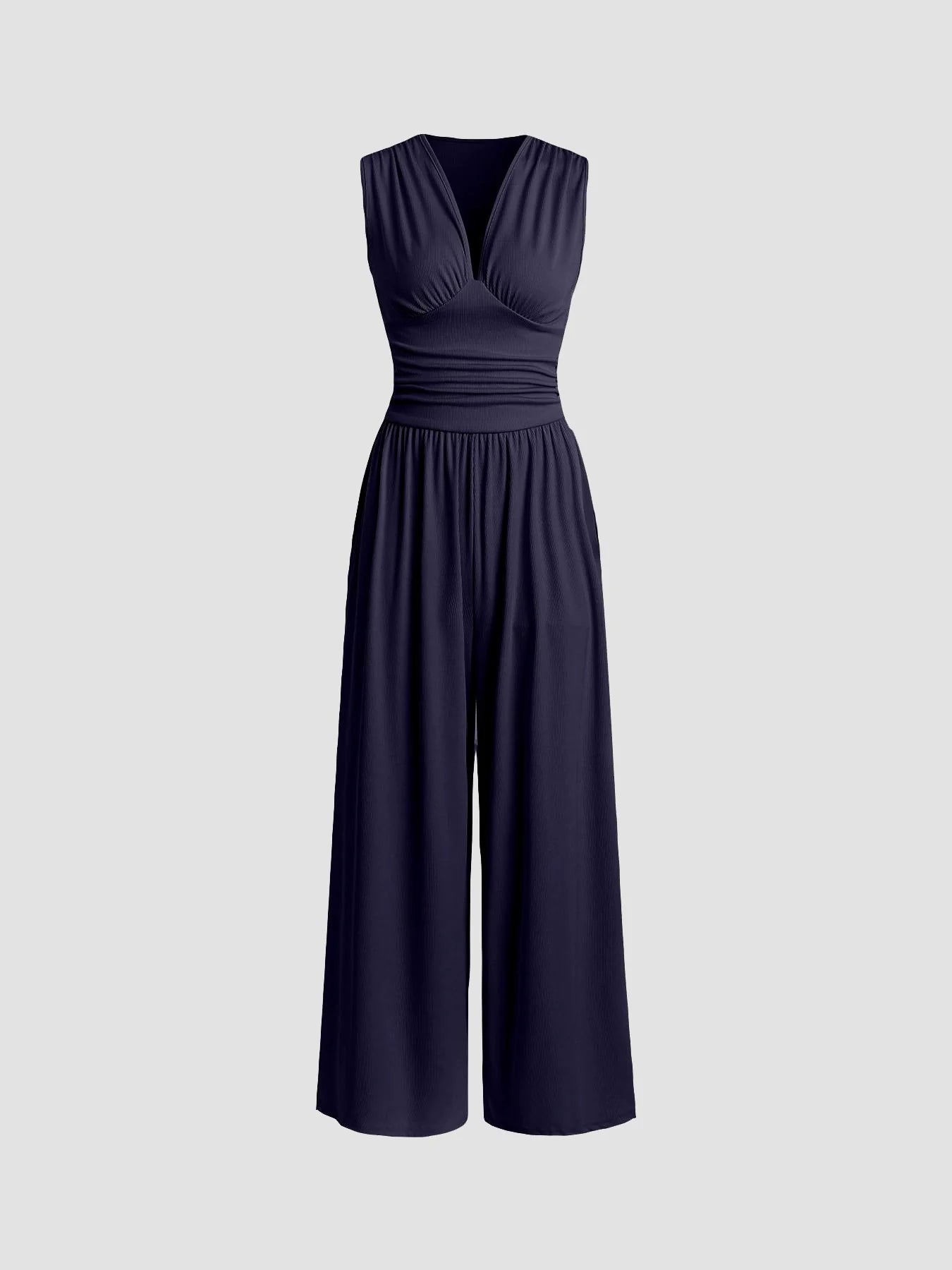 Comfortable Women's Wide Leg Jumpsuit V-Neck Design