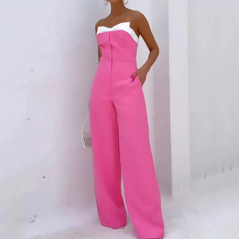 Women's Sleeveless Wide Leg Jumpsuit Elegant Design - Nocini