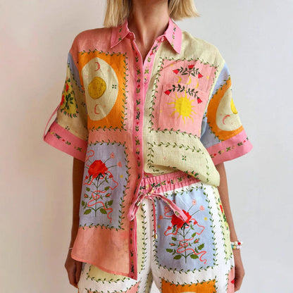 Casual Linen Cardigan for Women with Short Sleeves - Nocini