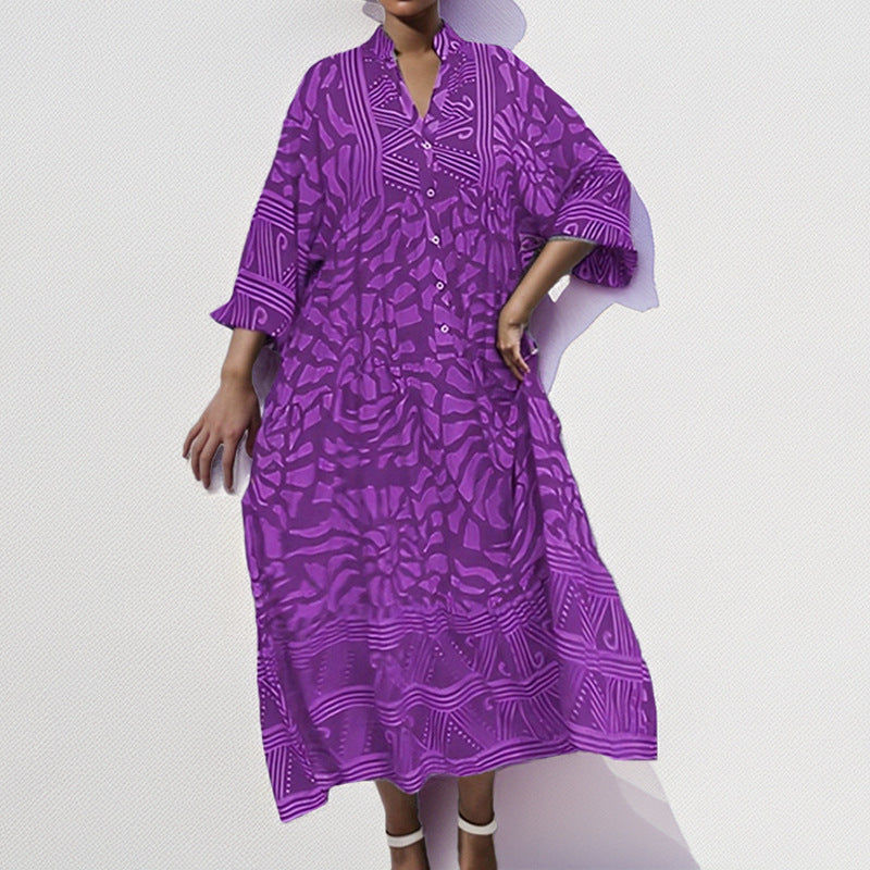Relaxed Fit Casual Print Dress for Women