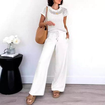 Ladies Casual Tee and Loose Fit Pants Set