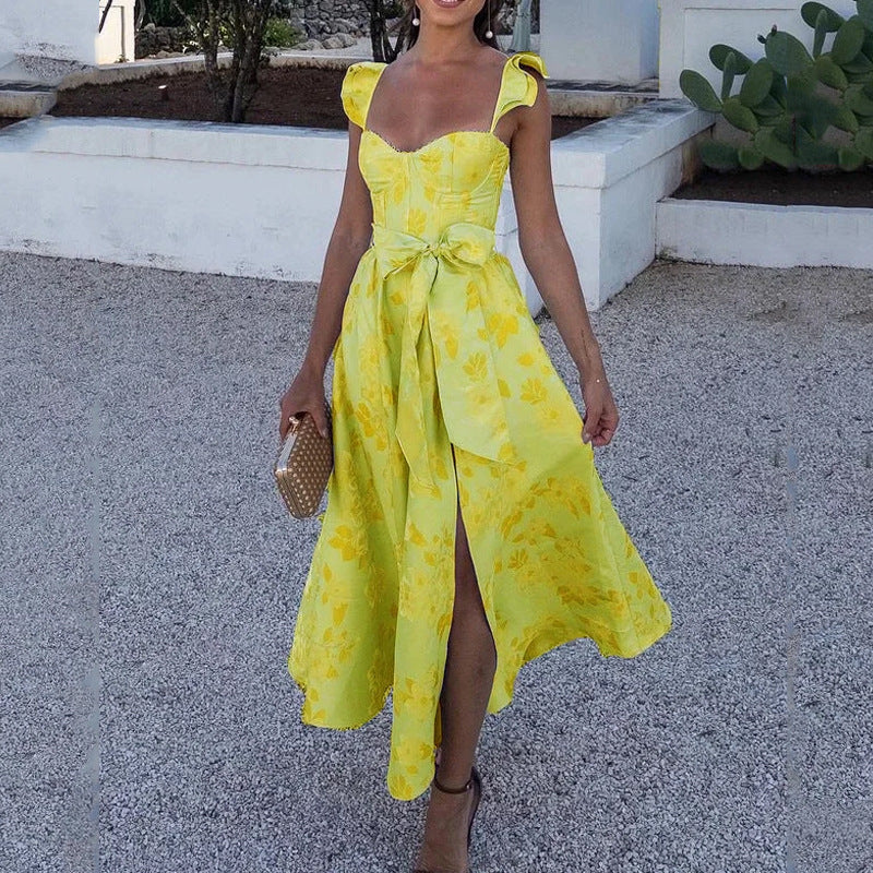 Flowy Summer Maxi Dress with Floral Pattern