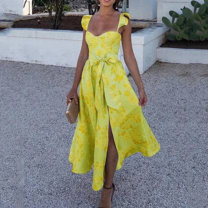 Flowy Summer Maxi Dress with Floral Pattern