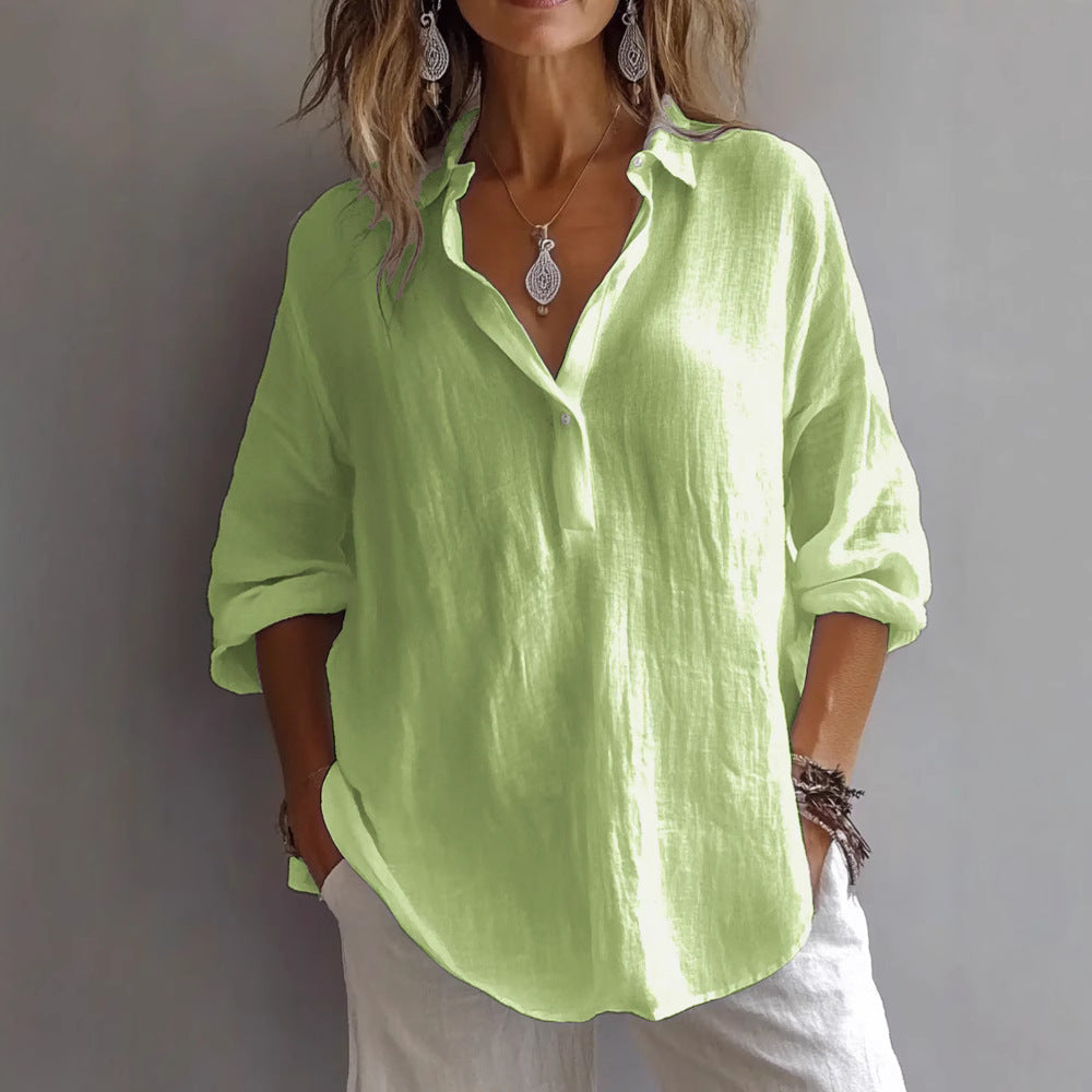 Relaxed Fit Women's Long Sleeve Casual Top