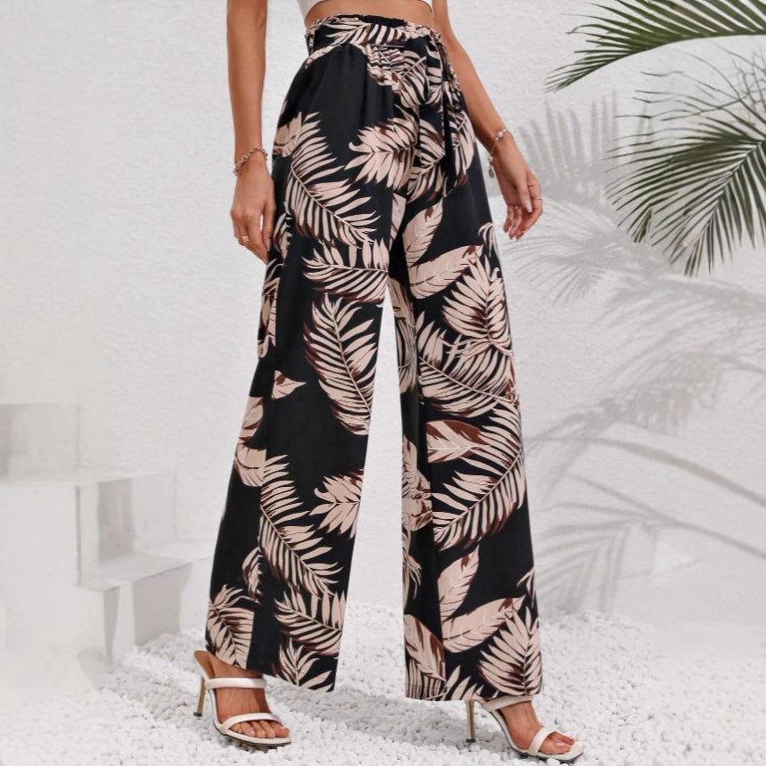Loose Fit High Waisted Pants with Adjustable Belt