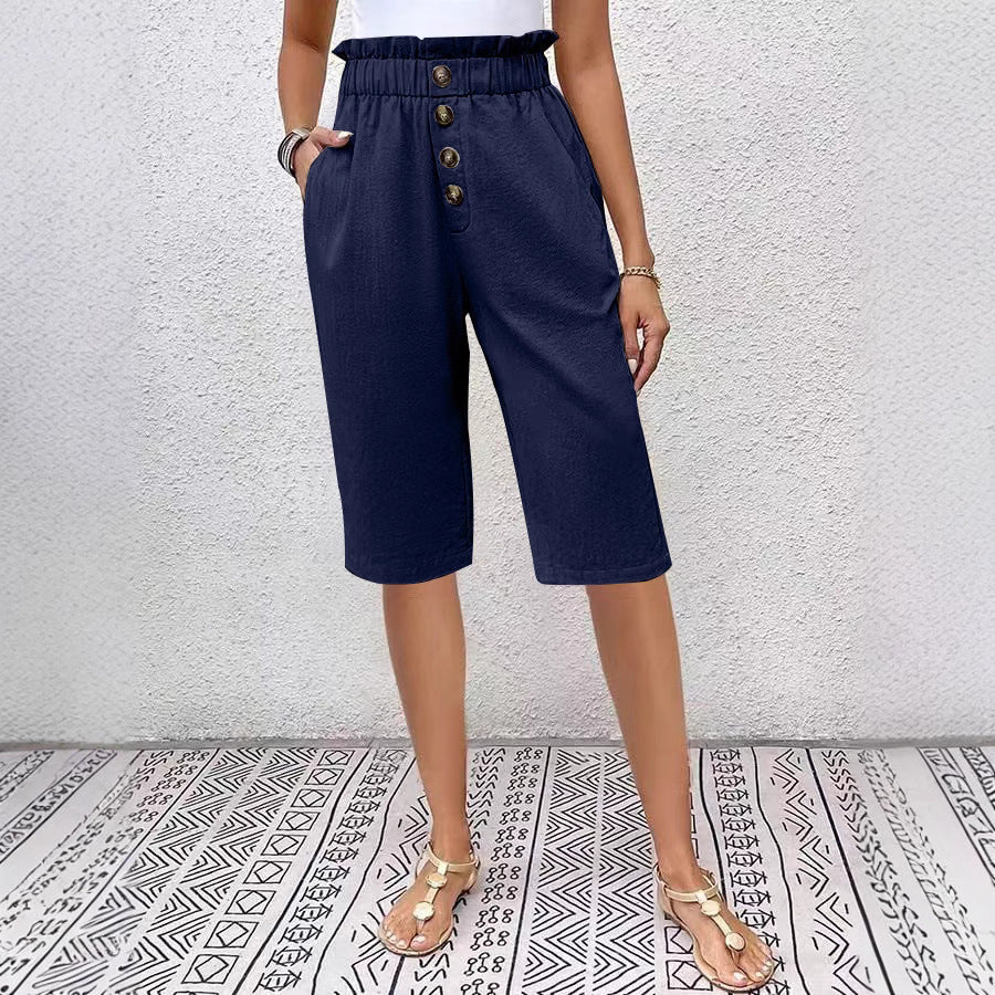 Comfortable High Waisted Paperbag Shorts for Women - Nocini