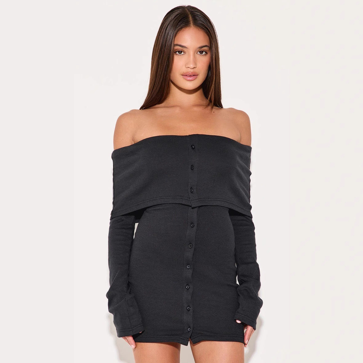 Women's Ribbed Fit and Flare Mini Dress - Nocini
