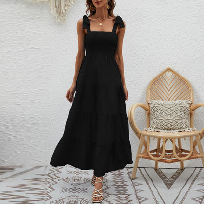 Flowy Summer Maxi Dress with Adjustable Straps