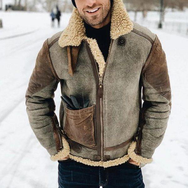 Luxurious Suede Leather Aviator Coat