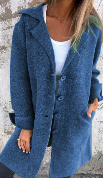 Classic Wool Blend Overcoat for Women