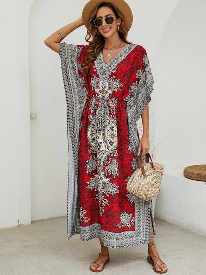 Casual Maxi Dress for Women with V Neckline