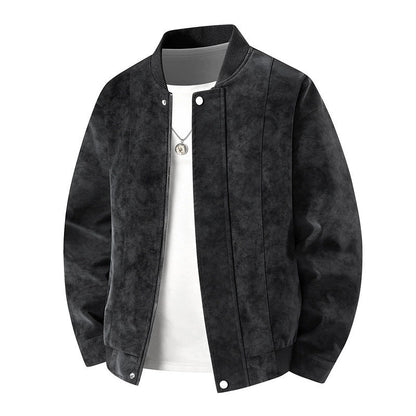 Slim Men's Synthetic Leather Jacket - Classic Fit